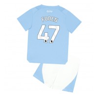 Dětský Fotbalový dres Manchester City Phil Foden #47 2023-24 Domácí Krátký Rukáv (+ trenýrky)